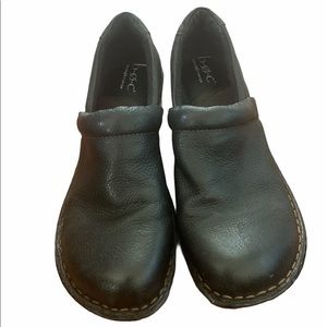 B.O.C. Black Pebbled Leather Peggy Clog Sz 8 US Sz 39 EUR